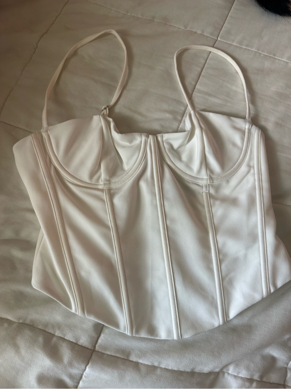 White fox boutique White Corset Top Thin Straps
